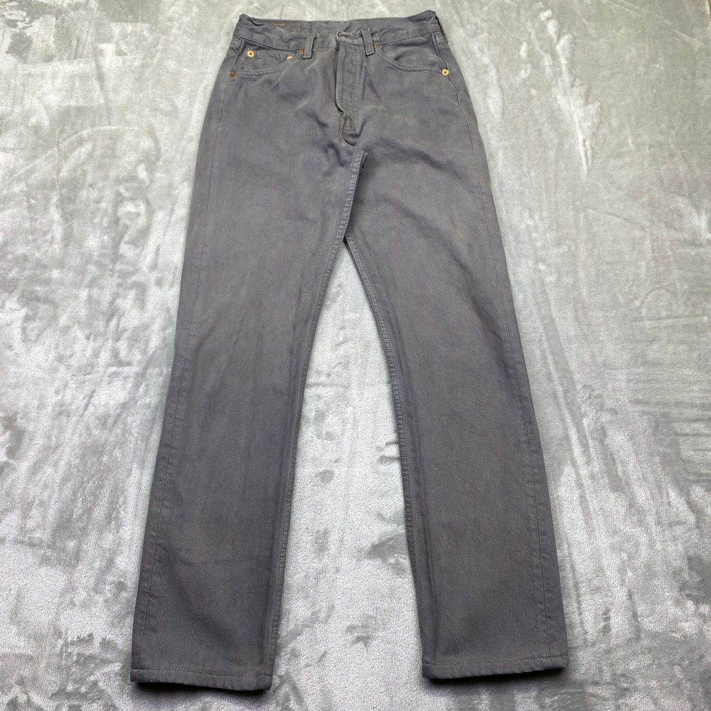 VTG Levi's 501 Europe Jeans Gray Denim Straight Btn Fly Sz 27 Fits 25" 01' Y2K